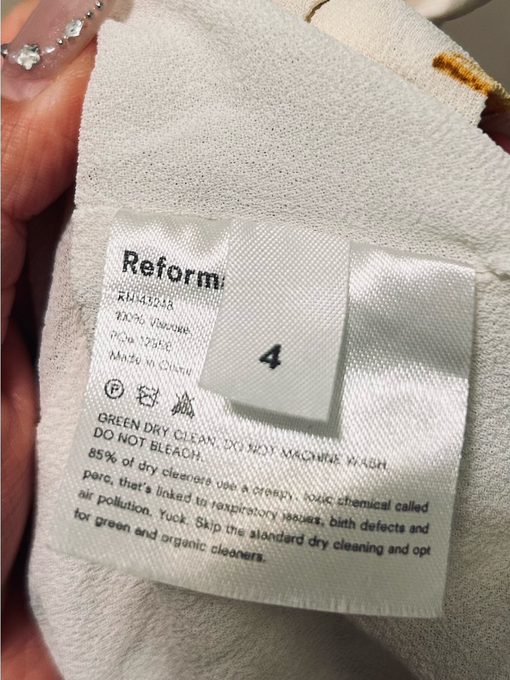 Reformation Christine Mini Lemon-Print Cream Dress - Picture 4 of 4